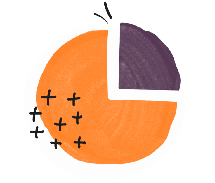 stribe_an illustration of a purple and orange pie chart