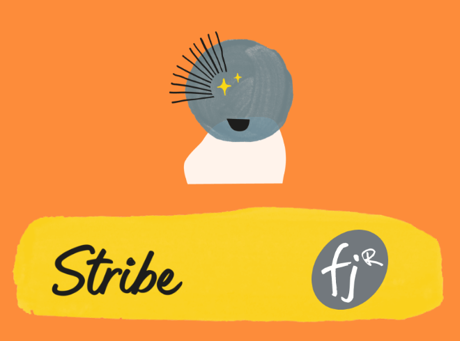 illustration for a webinar collaboration between stribe and FJR - the two company logos are displayed together on a colourful background