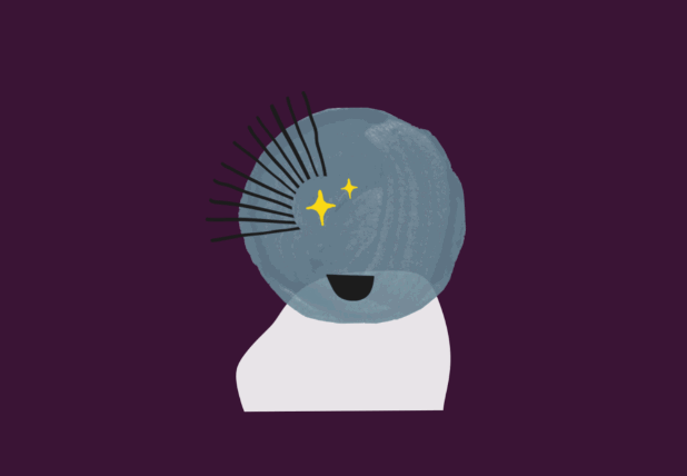 Stribe mascot on a purple background