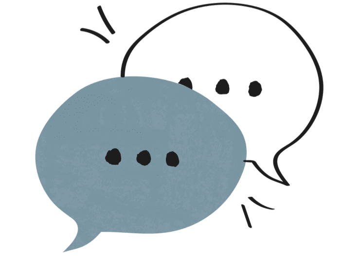 anonymous employee messenger icon - blue and white speech bubbles