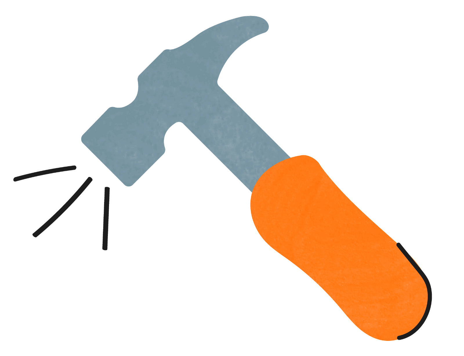 stribe construction icon blue and orange hammer tool