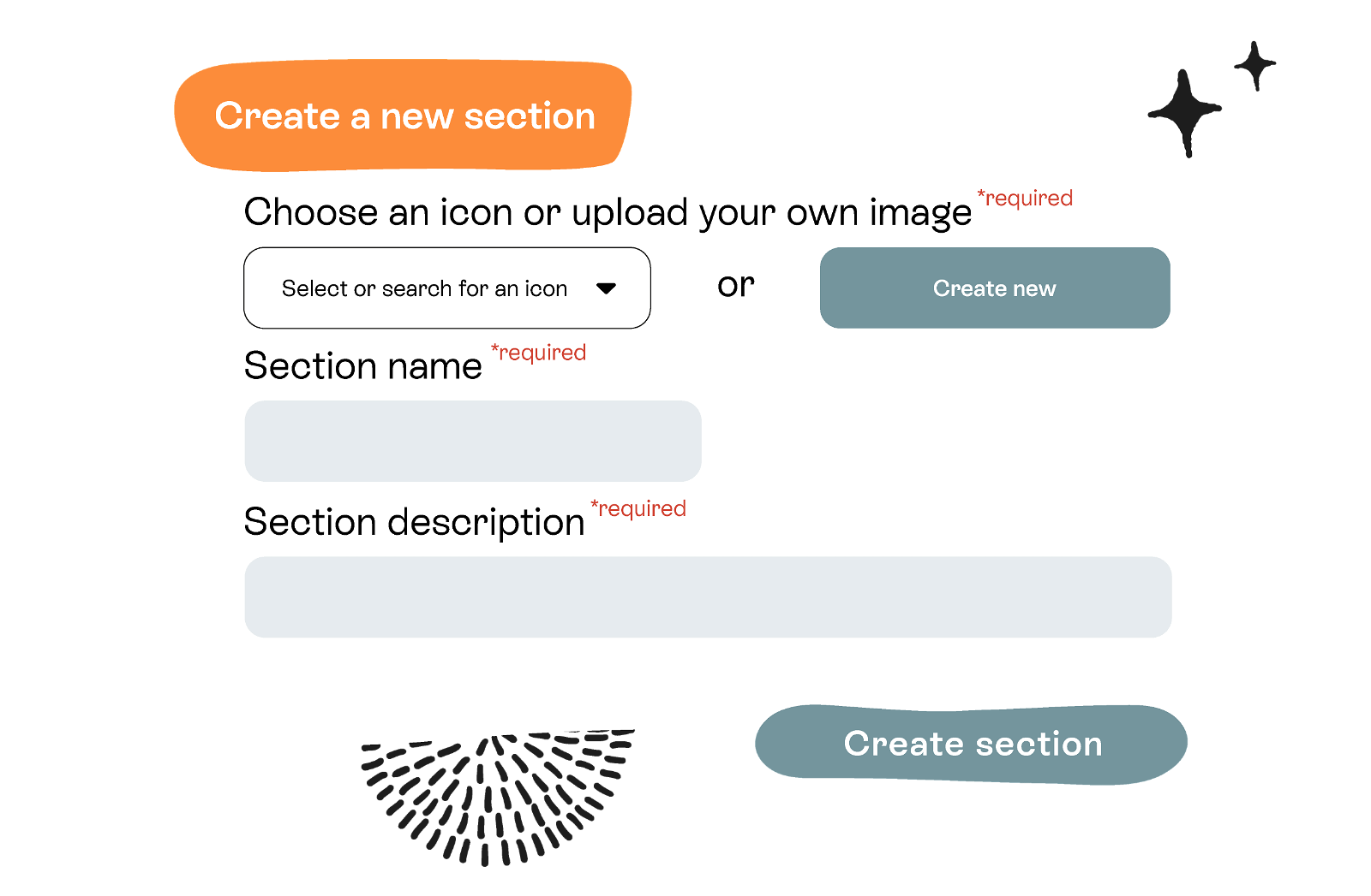 stribe - a little design showing how to create a new section within stribe's resource tool