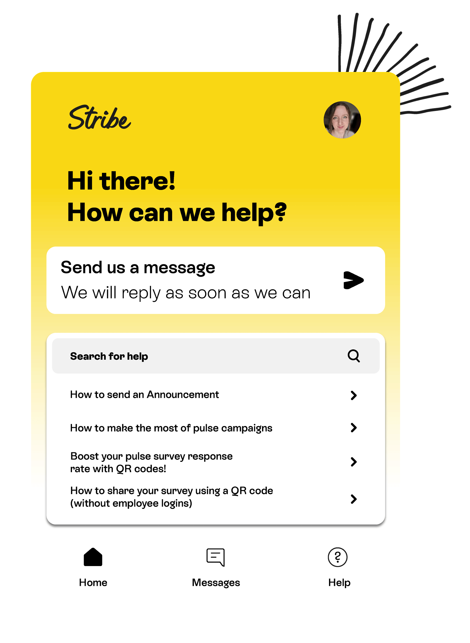 An image displaying Stribe's Live Chat function.