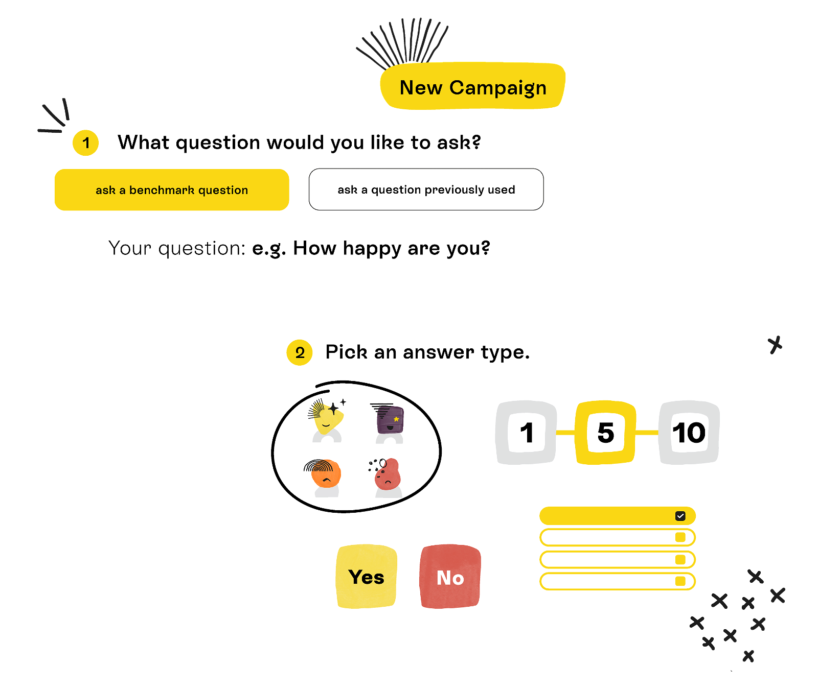 Stribe how to build a question and answer type