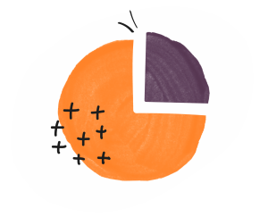 stribe reporting icon orange and purple pie chart